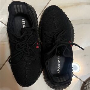 Adidas Yeezy Black and Red Sneakers